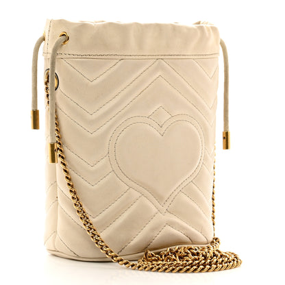 Gucci Calfskin Matelasse Mini GG Marmont 2.0 Bucket Bag White 3 of 12