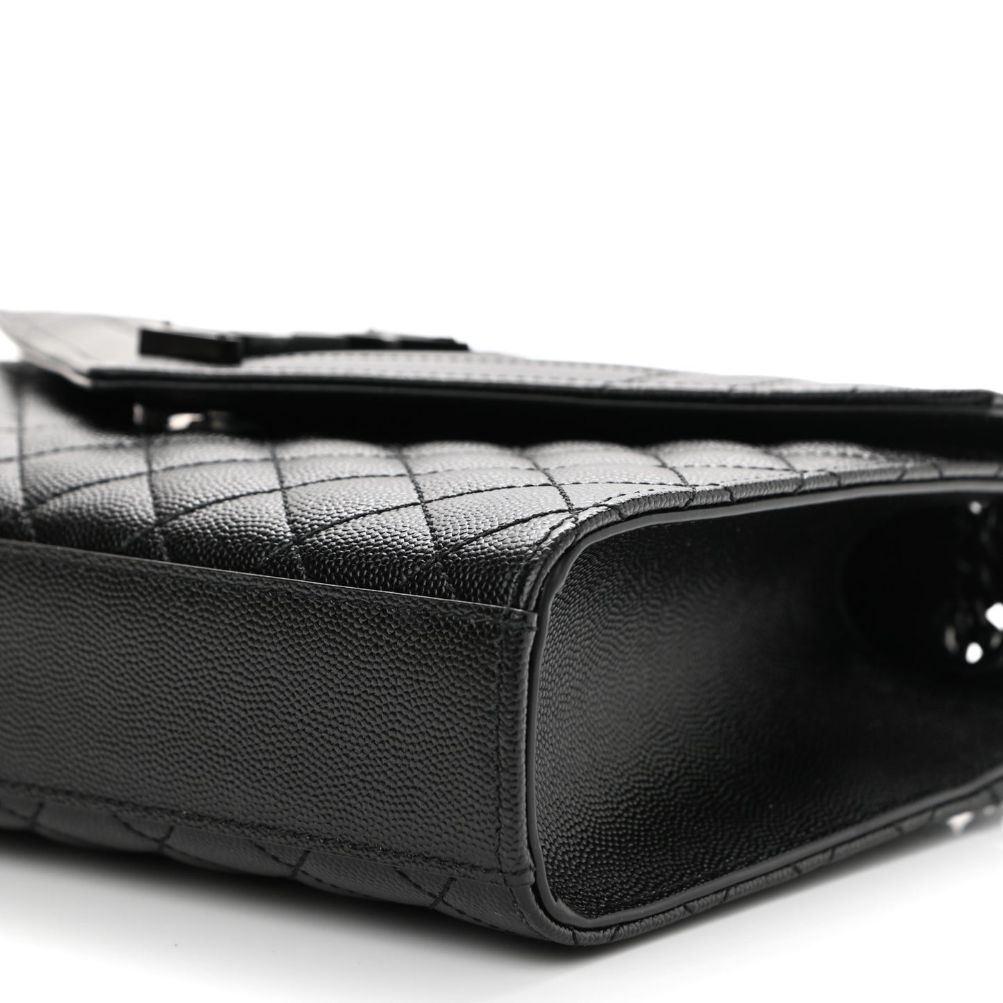 Grain De Poudre Textured Mixed Matelasse Triquilt Medium Monogram Satchel Black