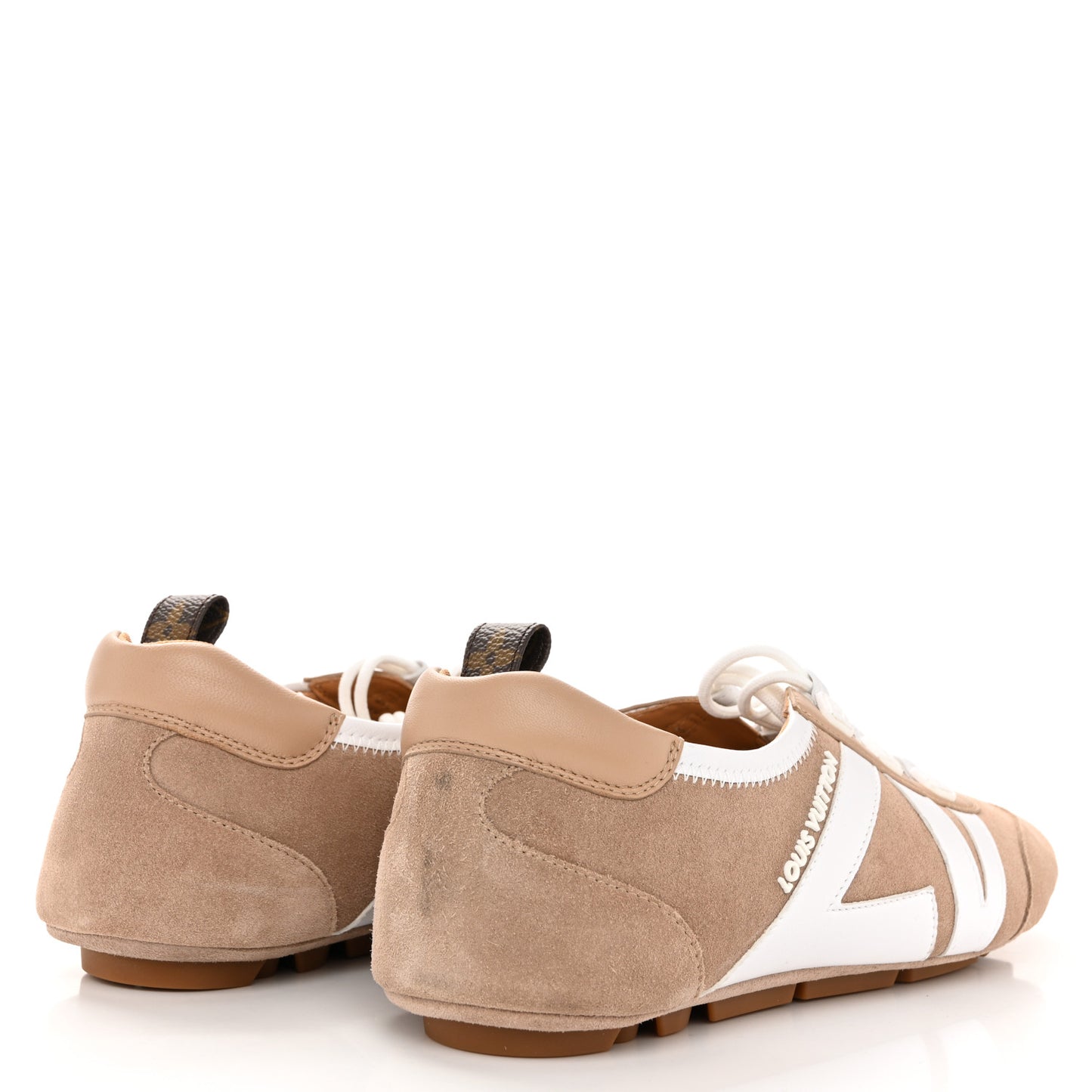 Suede Calfskin LV Sneakerina 40 Hazelnut Brown