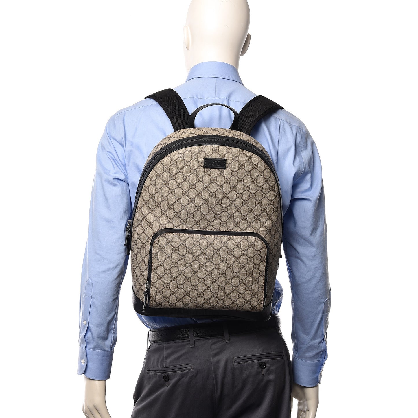 GG Supreme Monogram Medium Backpack Black
