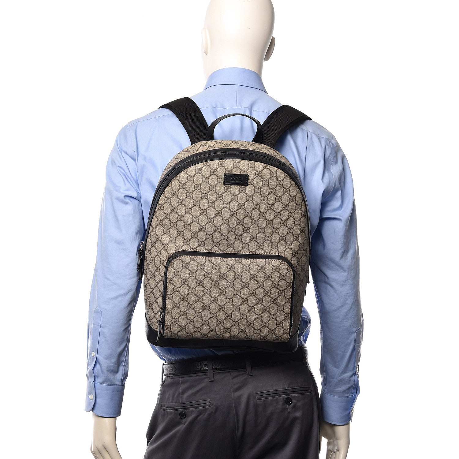 Gucci GG Supreme Monogram Medium Backpack Black 2 of 14