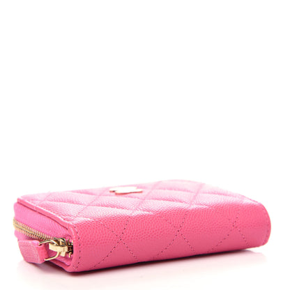 Chanel Caviar Quilted Zip Coin Purse Pink 4 of 8