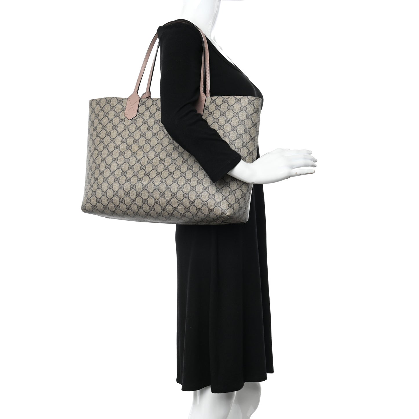 GG Supreme Monogram Medium Reversible Tote Beige Dark Cipria