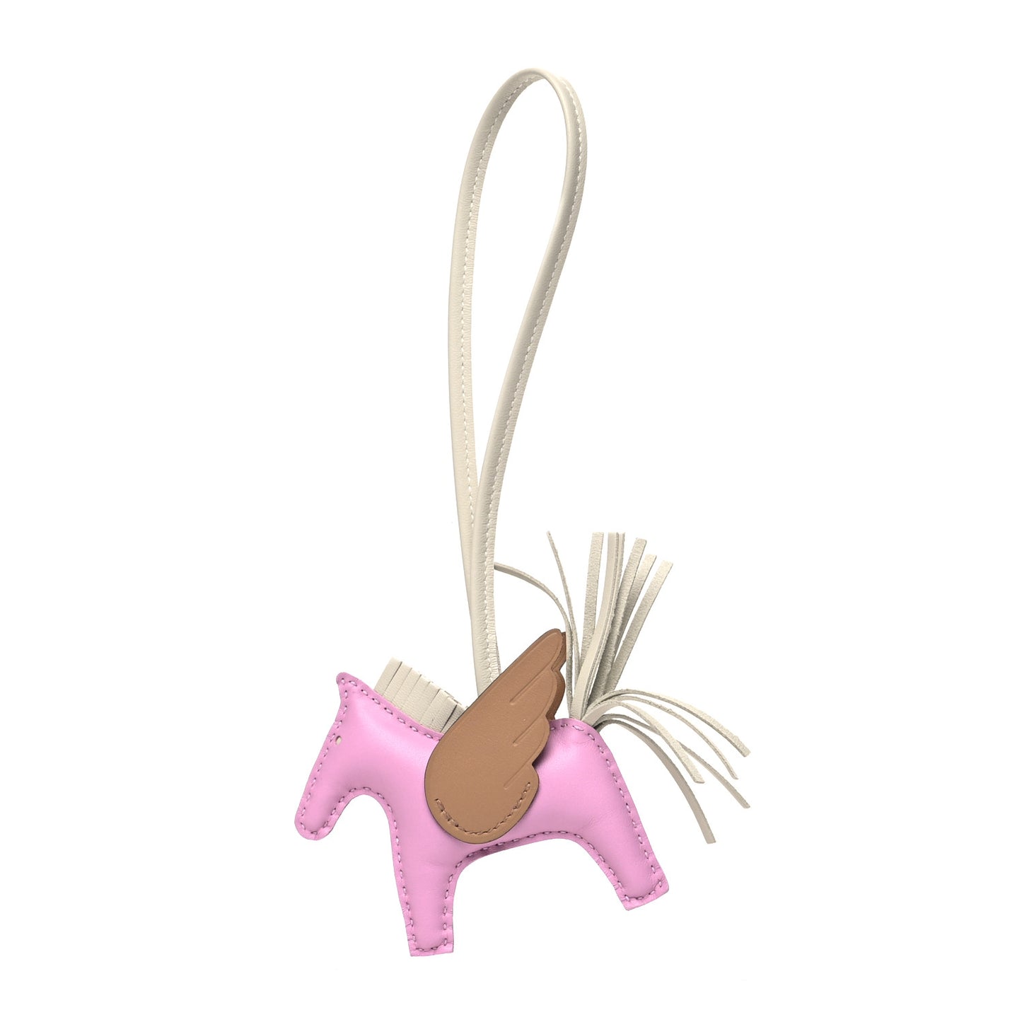 Milo Lambskin Grigri Rodeo Pegase Horse Bag Charm PM Mauve Sylvestre Craie Chai