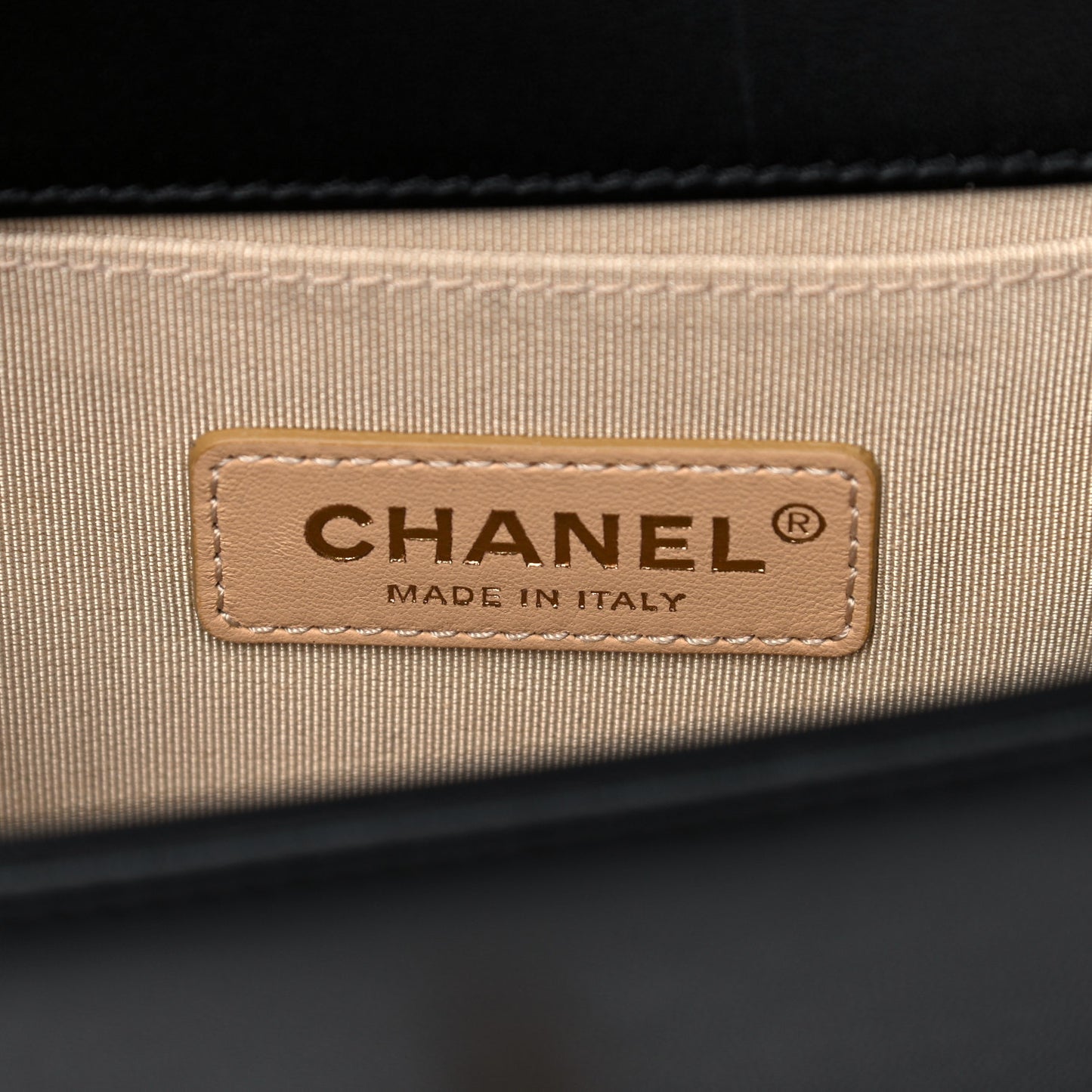 Lambskin Quilted Small Chain Detail Boy Flap Black