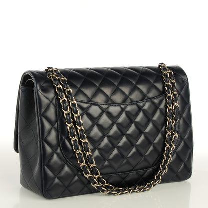 Chanel Lambskin Quilted Maxi Double Flap Navy 3 of 9