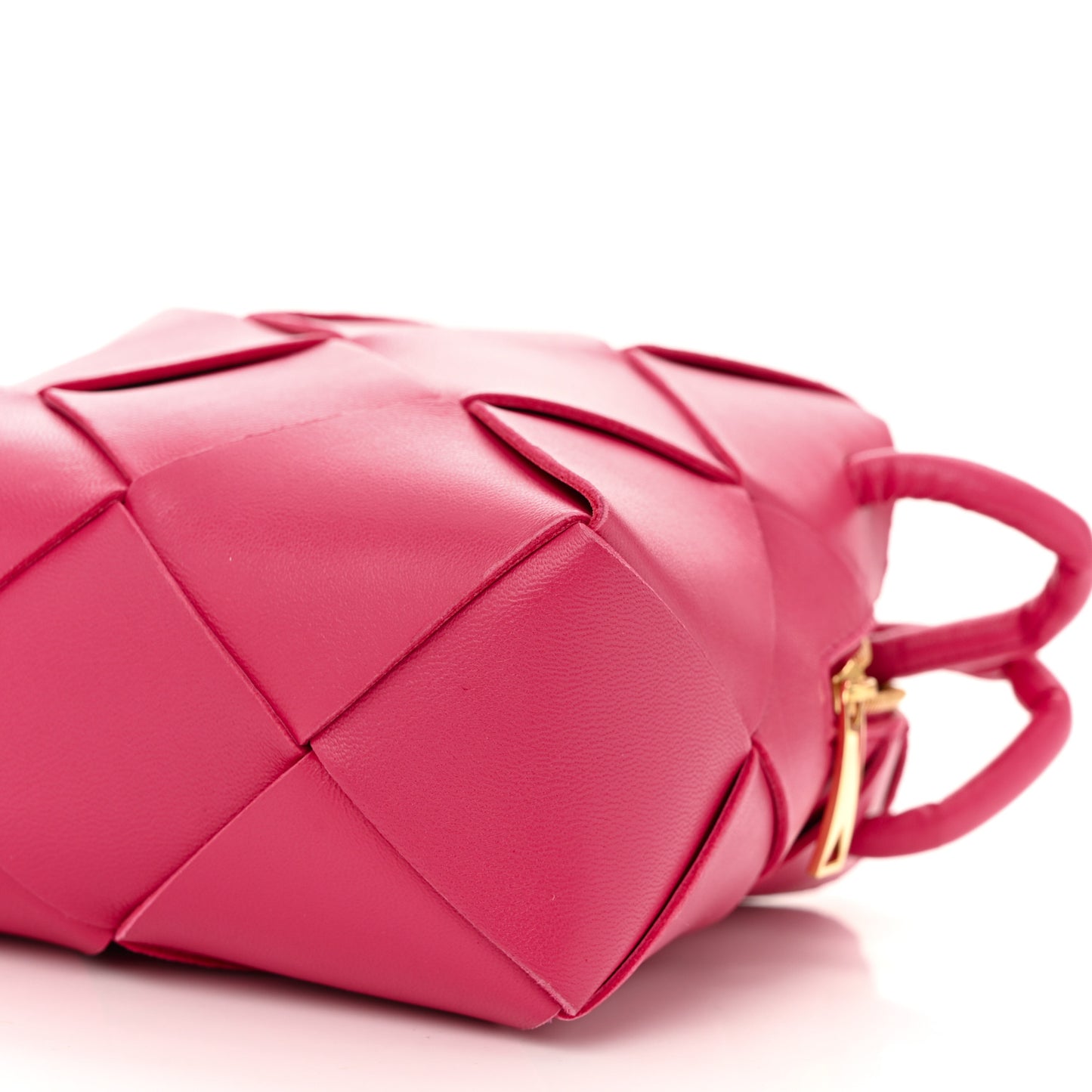 Lambskin Maxi Intrecciato Mini Cassette Camera Bag Cranberry