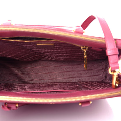Prada Saffiano Small Galleria Double Zip Tote Peonia 5 of 11