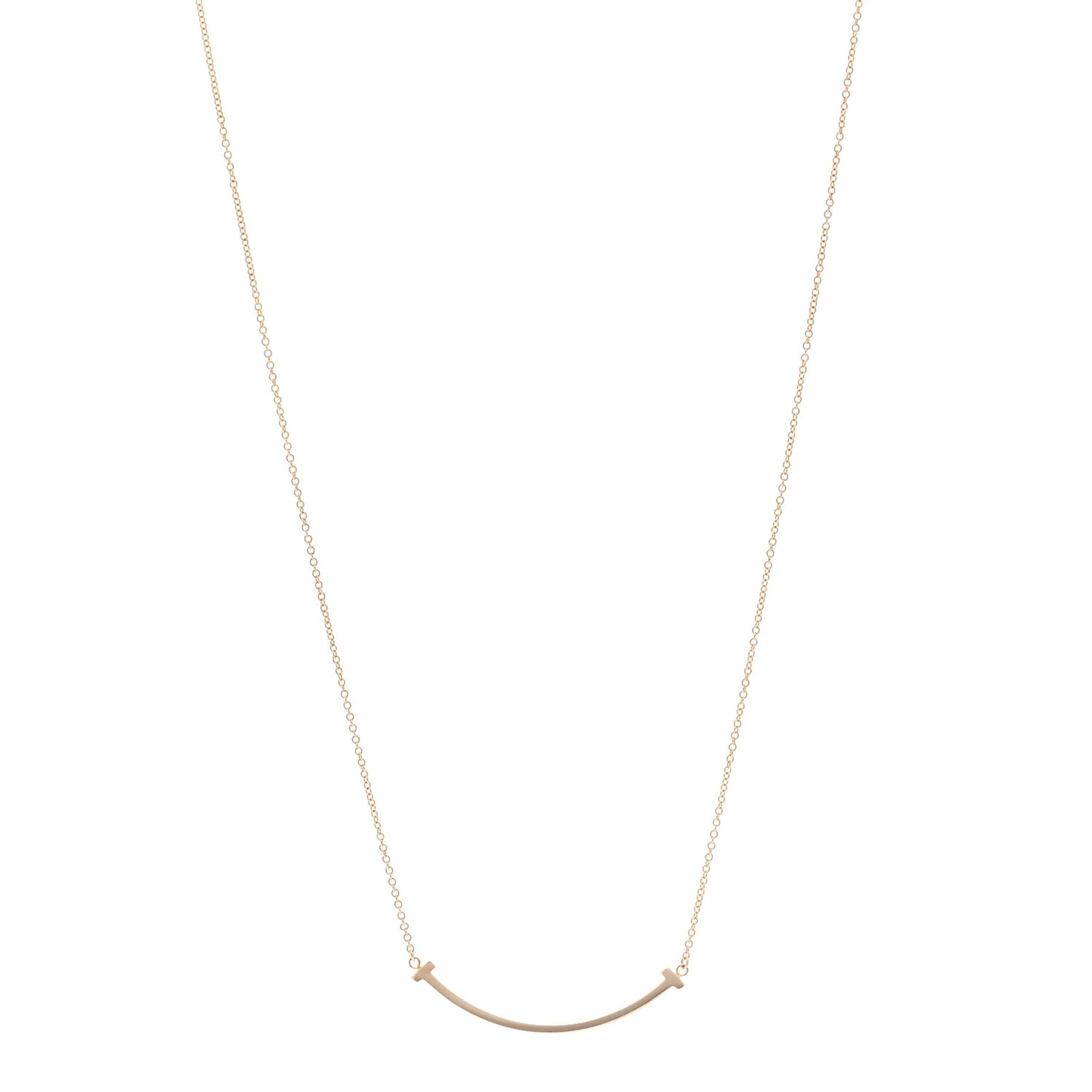 18K Rose Gold Small T Smile Pendant Necklace