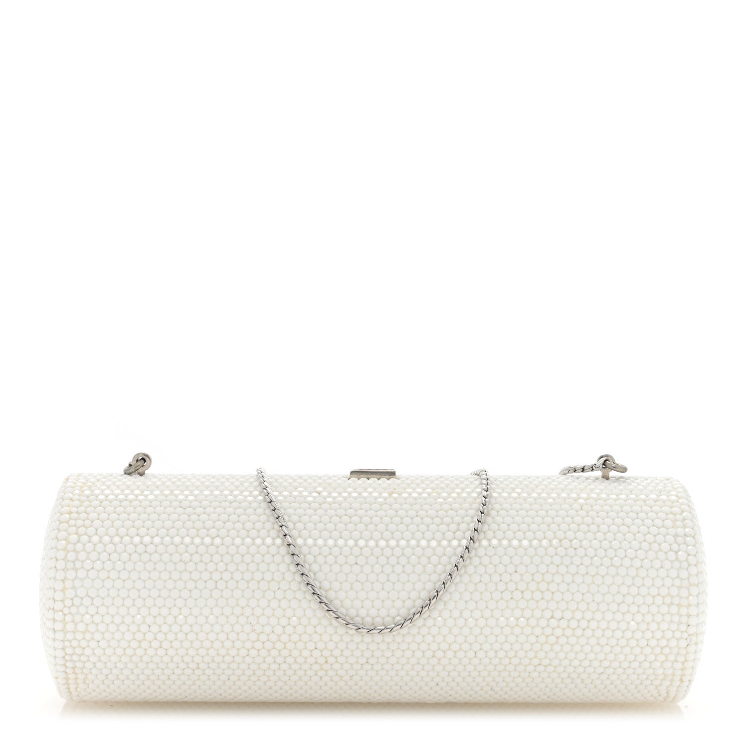 Judith Leiber Crystal Minaudiere Clutch White 1 of 9