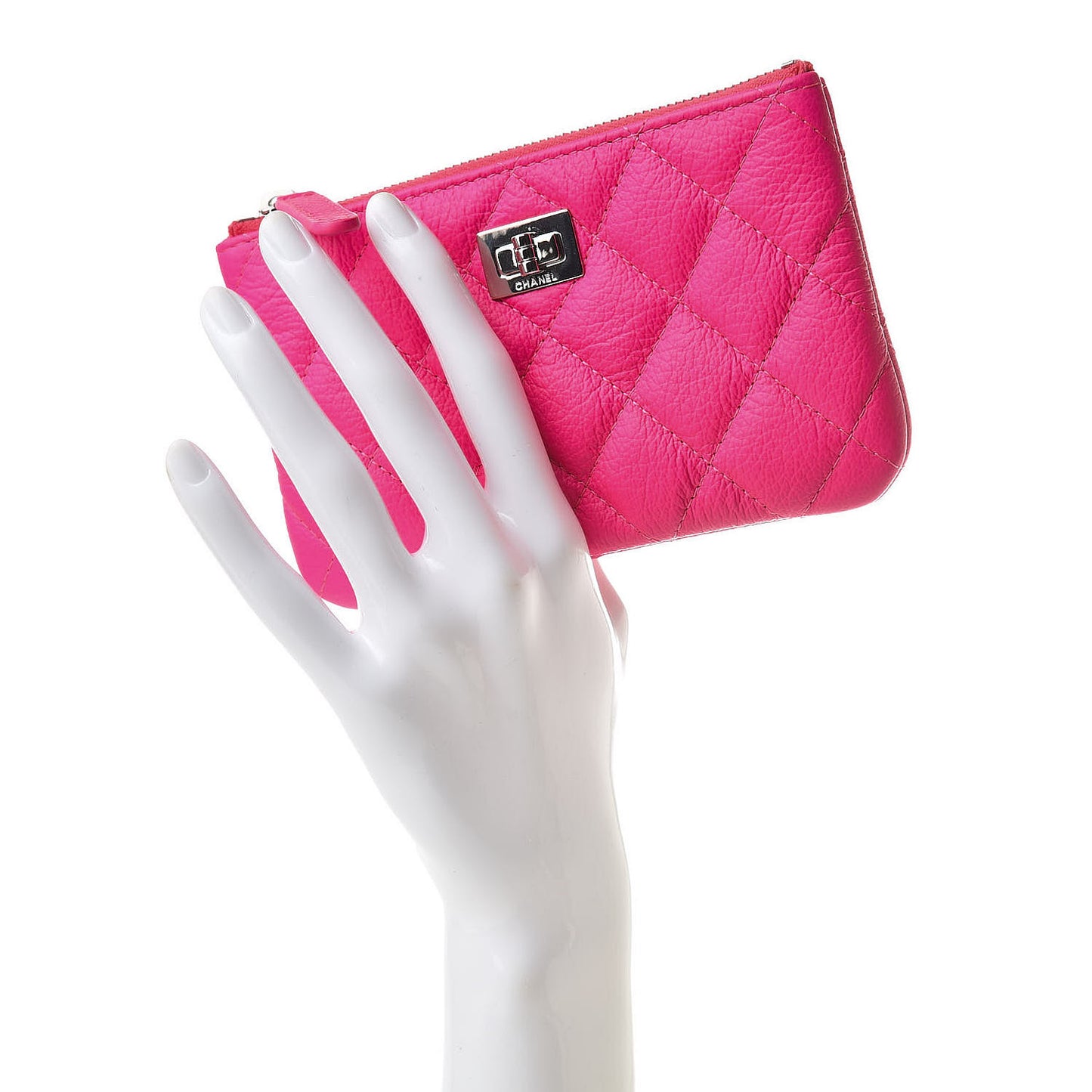 Goatskin Quilted Small Reissue Cosmetic Case Pink