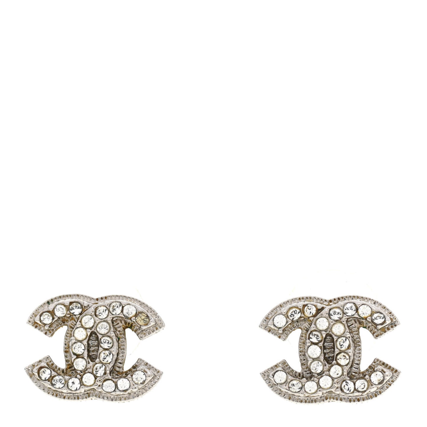 Crystal Mini CC Earrings Silver