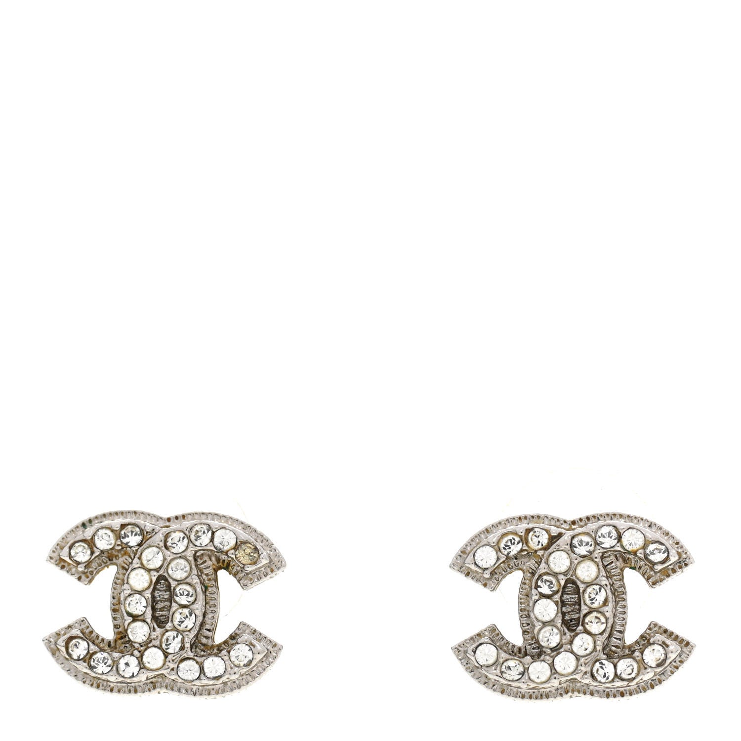 Chanel Crystal Mini CC Earrings Silver 1 of 5
