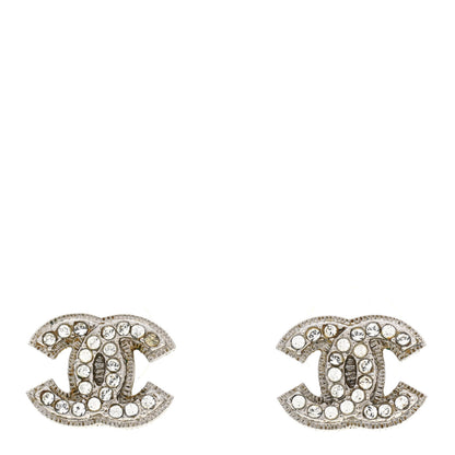 Chanel Crystal Mini CC Earrings Silver 1 of 5