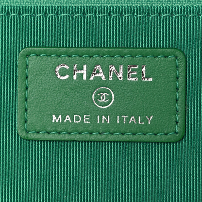 Chanel Tweed Fringe Wallet On Chain WOC Black Green 6 of 11