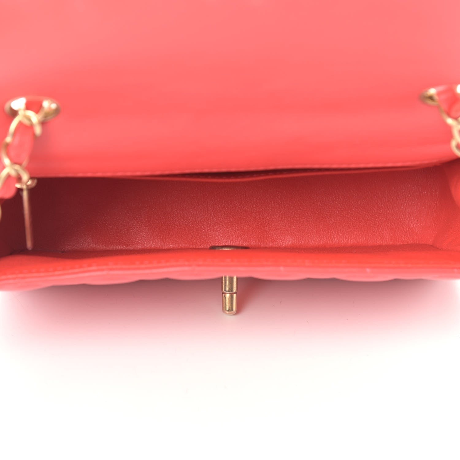 Chanel Lambskin Quilted Mini Rectangular Flap Red 4 of 8