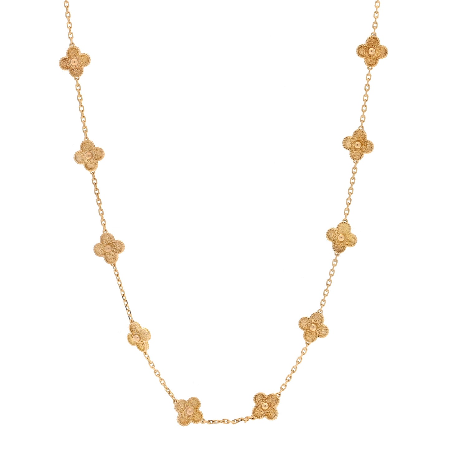 18K Yellow Gold 20 Motifs Vintage Alhambra Necklace