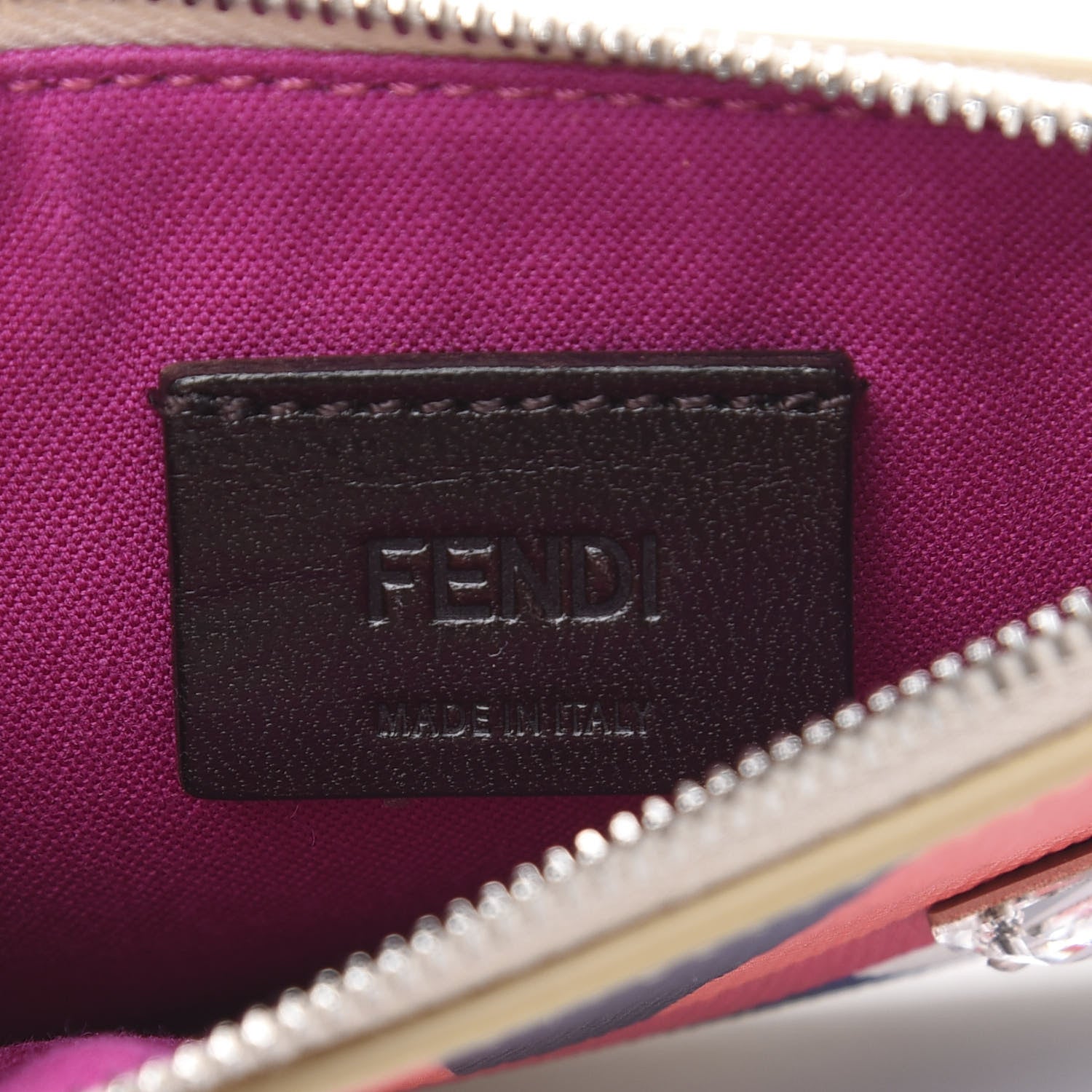 Fendi Saffiano Crystal Eye Monster Coin Pouch Key Case Bellini Multicolor 5 of 7