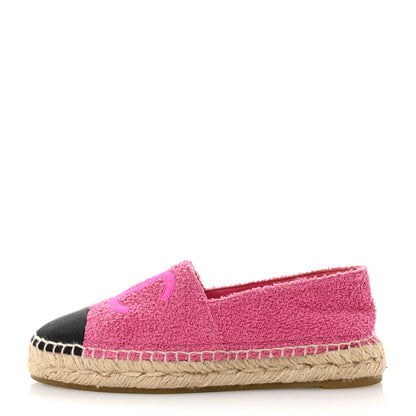 Chanel Fabric Grosgrain CC Espadrilles 38 Dark Pink Black 1 of 10