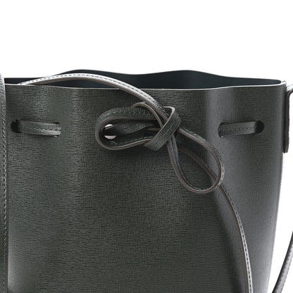 Mansur Gavriel Saffiano Mini Mini Bucket Bag Dark Green 7 of 9