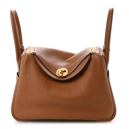 Hermes Taurillon Clemence Lindy 26 Gold 1 of 11