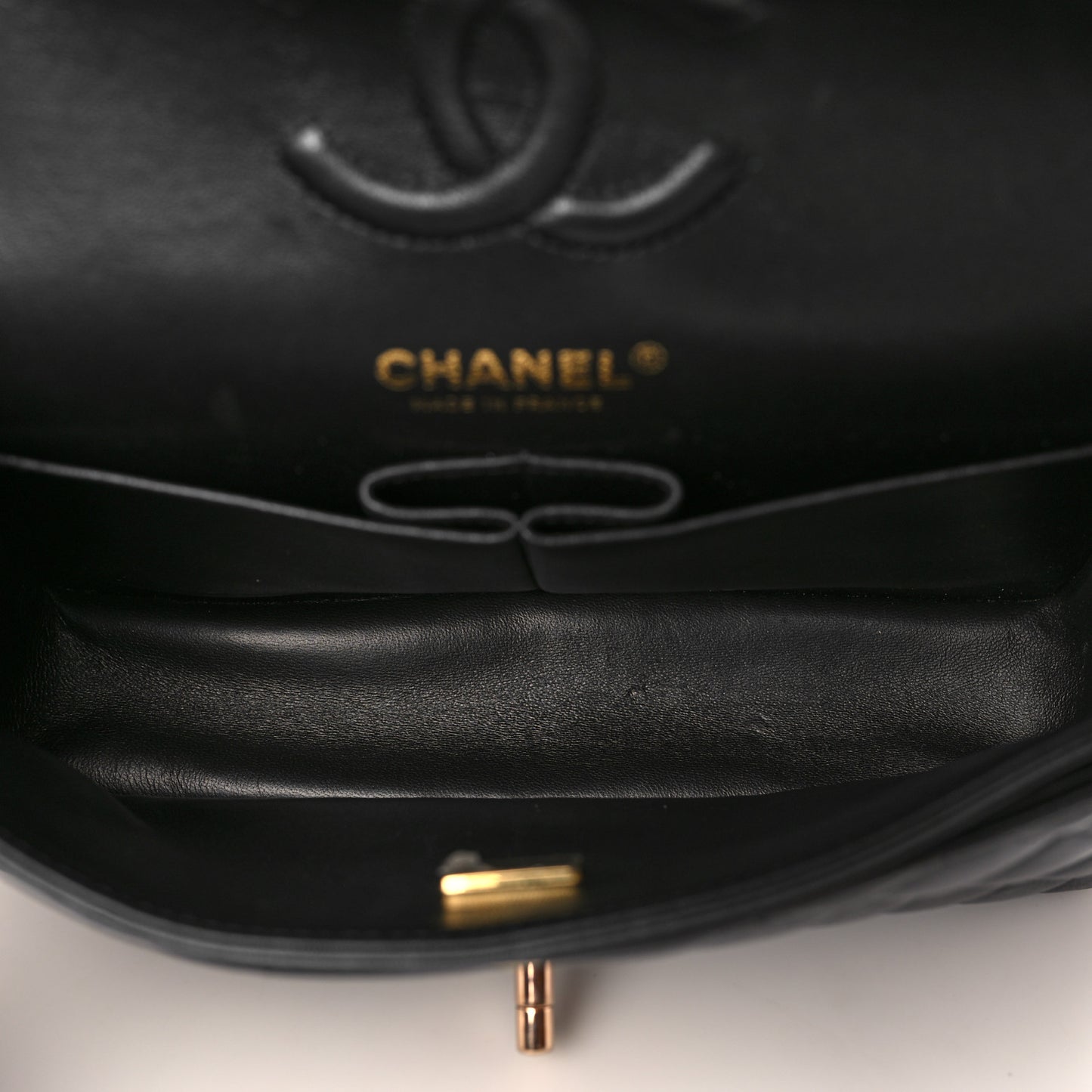 Lambskin Quilted Small Double Flap Black