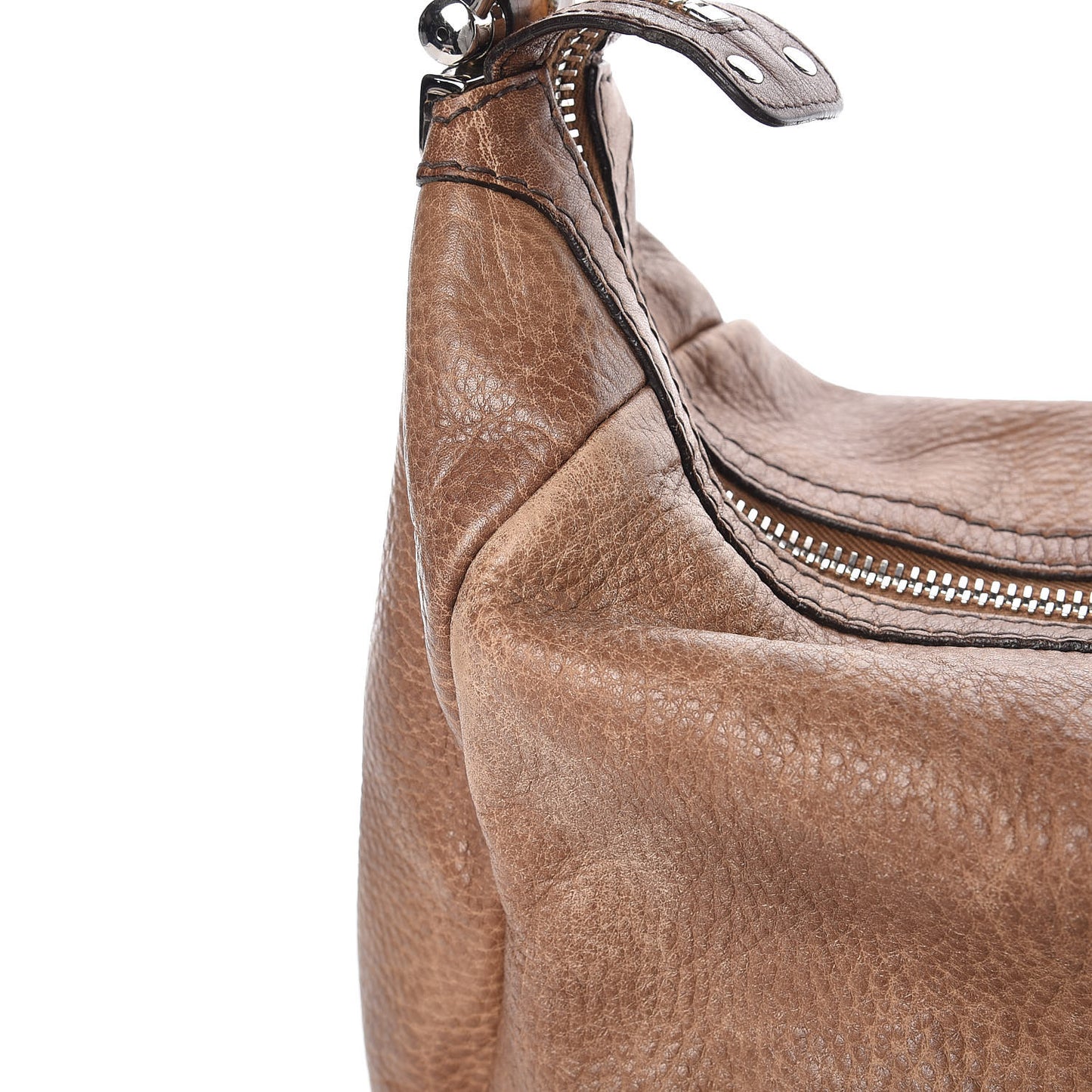 Pebbled Calfskin Guccissima Medium Bamboo Bar Hobo Light Brown