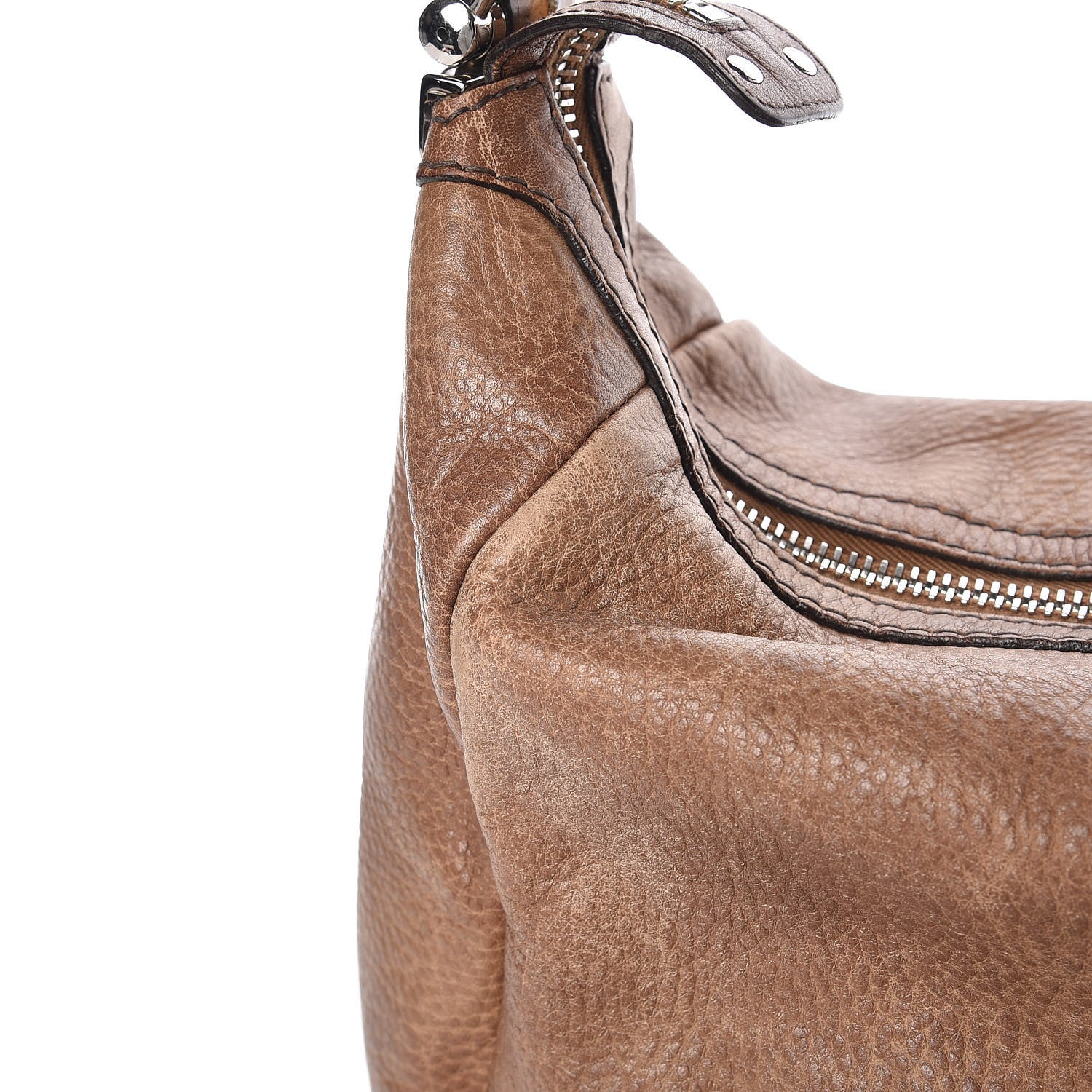 Gucci Pebbled Calfskin Guccissima Medium Bamboo Bar Hobo Light Brown 9 of 17