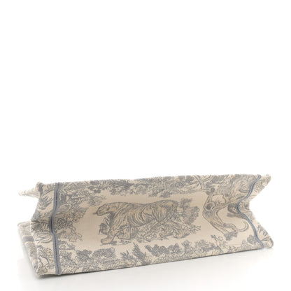Christian Dior Canvas Embroidered Medium Dioriviera Toile De Jouy Book Tote Gray 4 of 13