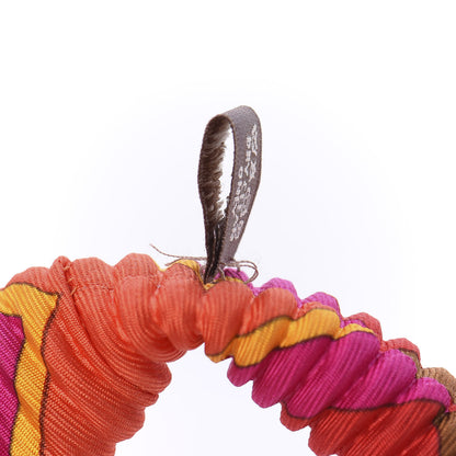 Hermes Silk Collier Plisse En Soie Petit H Pleated Necklace 4 of 8