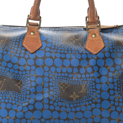 Louis Vuitton Monogram Kusama Town Speedy 30 Blue 12 of 17