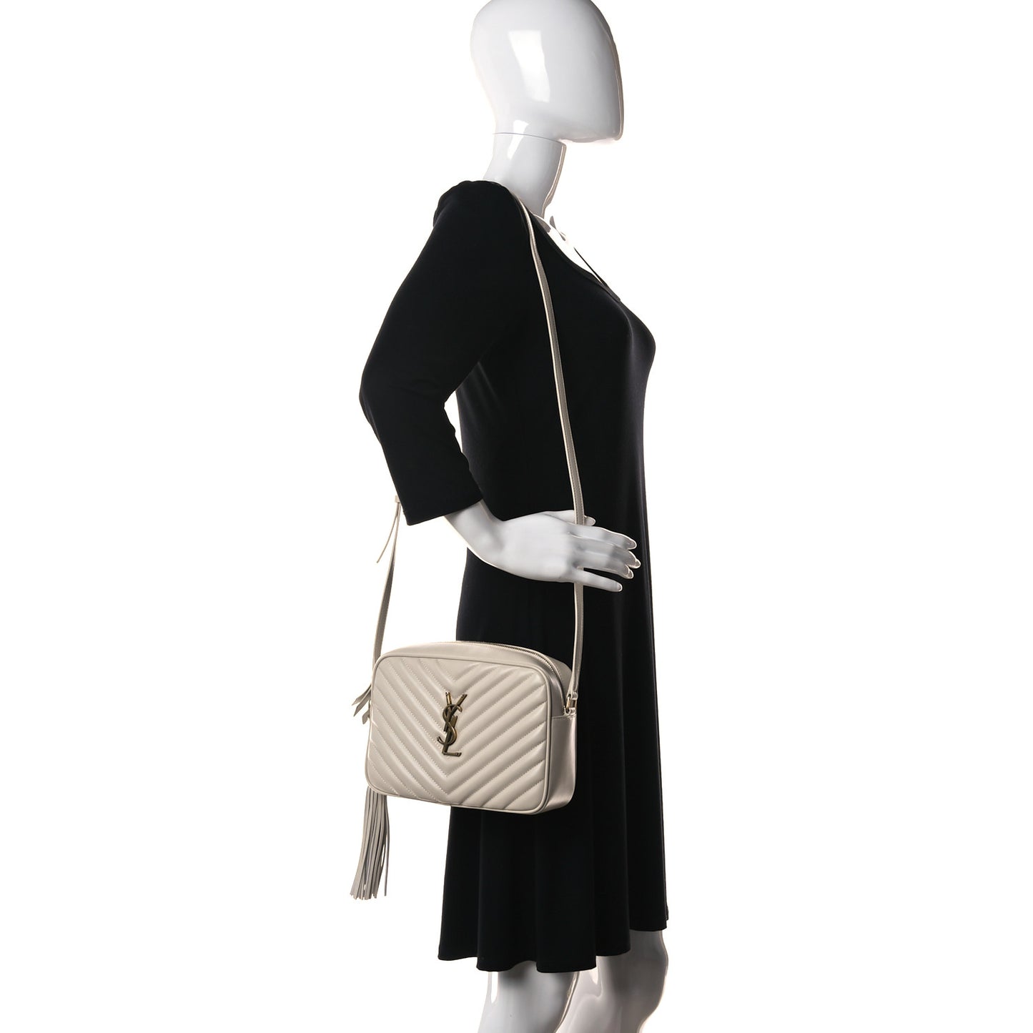 Calfskin Matelasse Monogram Lou Camera Bag Ivory Natural