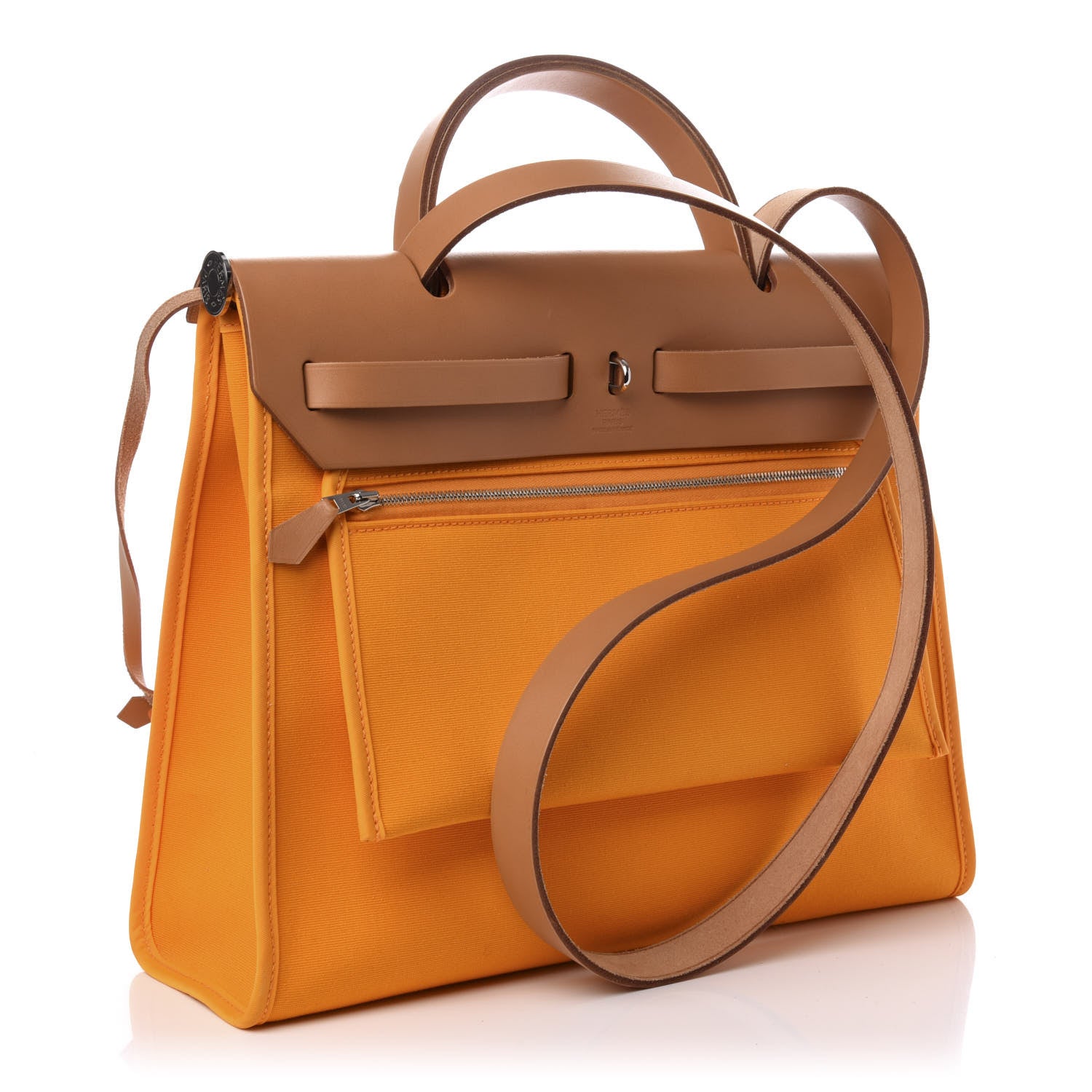 Hermes Vache Hunter Toile Herbag Zip 31 PM Jaune D'or 3 of 5