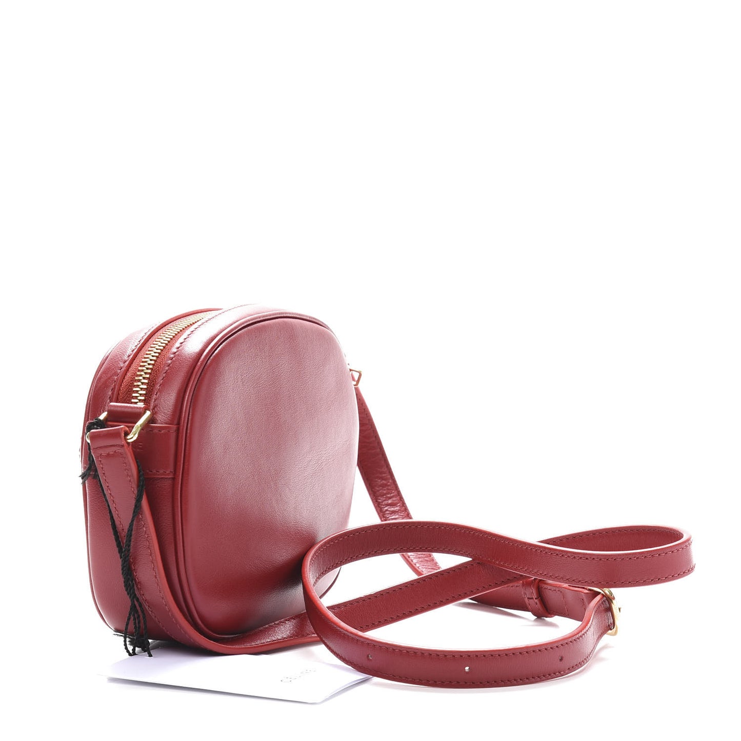 Calfskin Quilted Small C Charm Bag Red