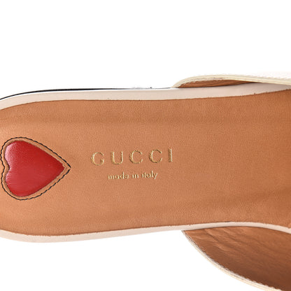 Gucci Calfskin Web Womens Peyton GG Slippers 38.5 Mystic White 7 of 9