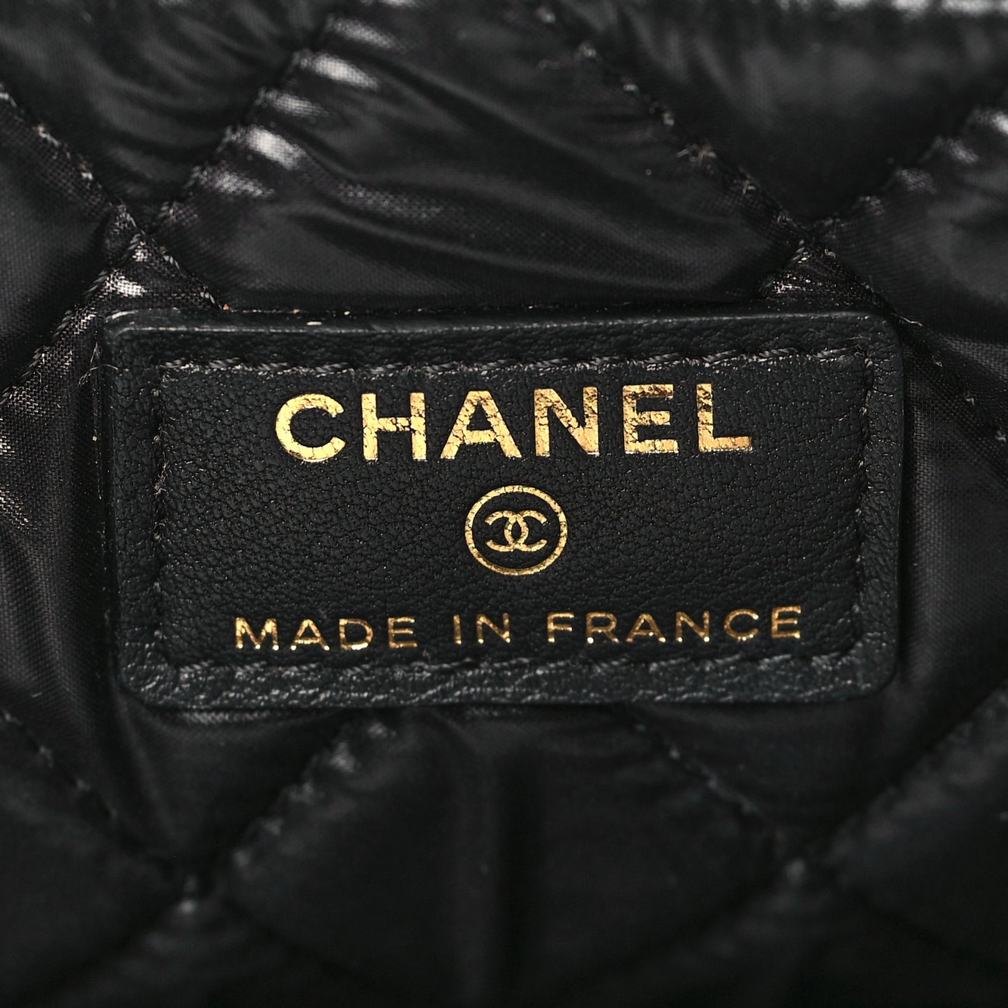 Calfskin Quilted Large Boy Chain Around Cosmetic Case Black