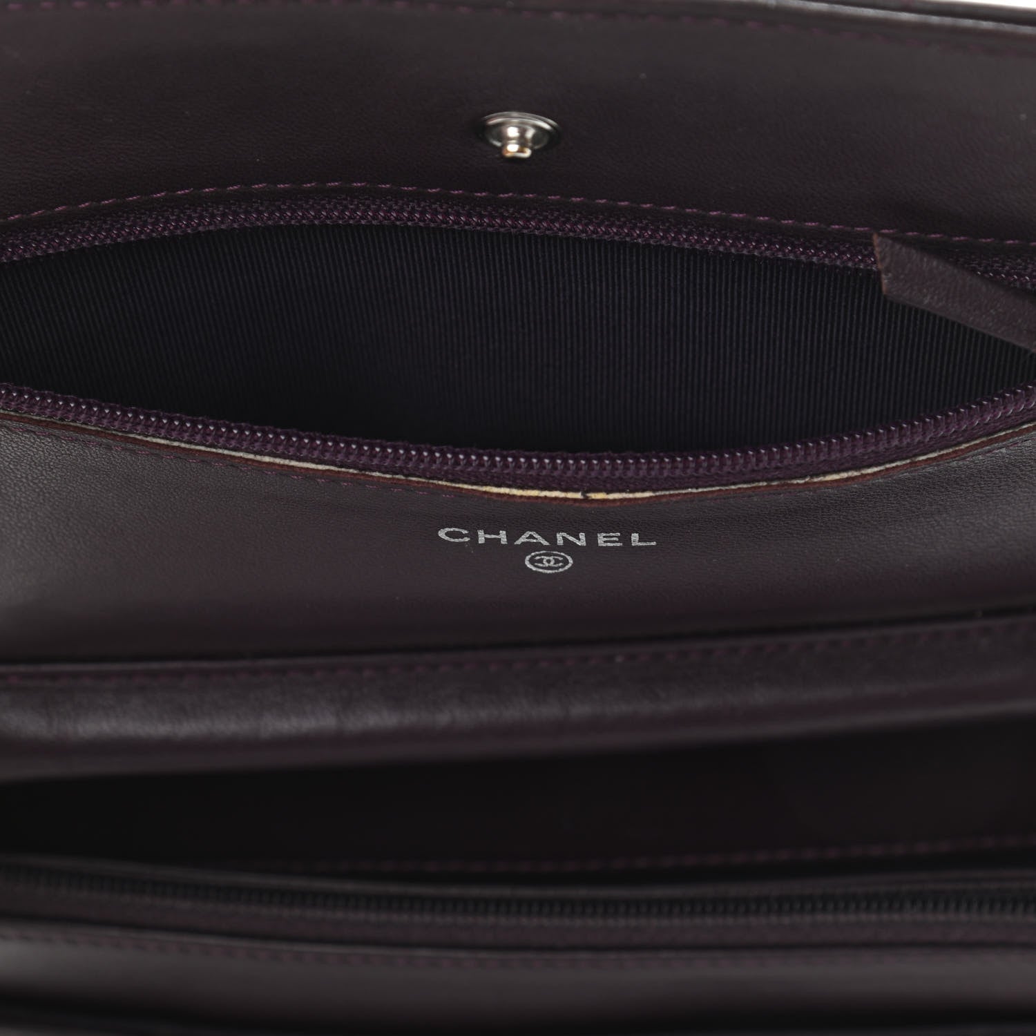 Chanel Lambskin Quilted Wallet On Chain WOC Burgundy 14 of 17