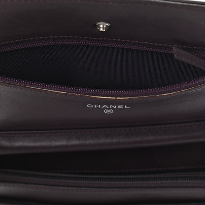 Chanel Lambskin Quilted Wallet On Chain WOC Burgundy 14 of 17