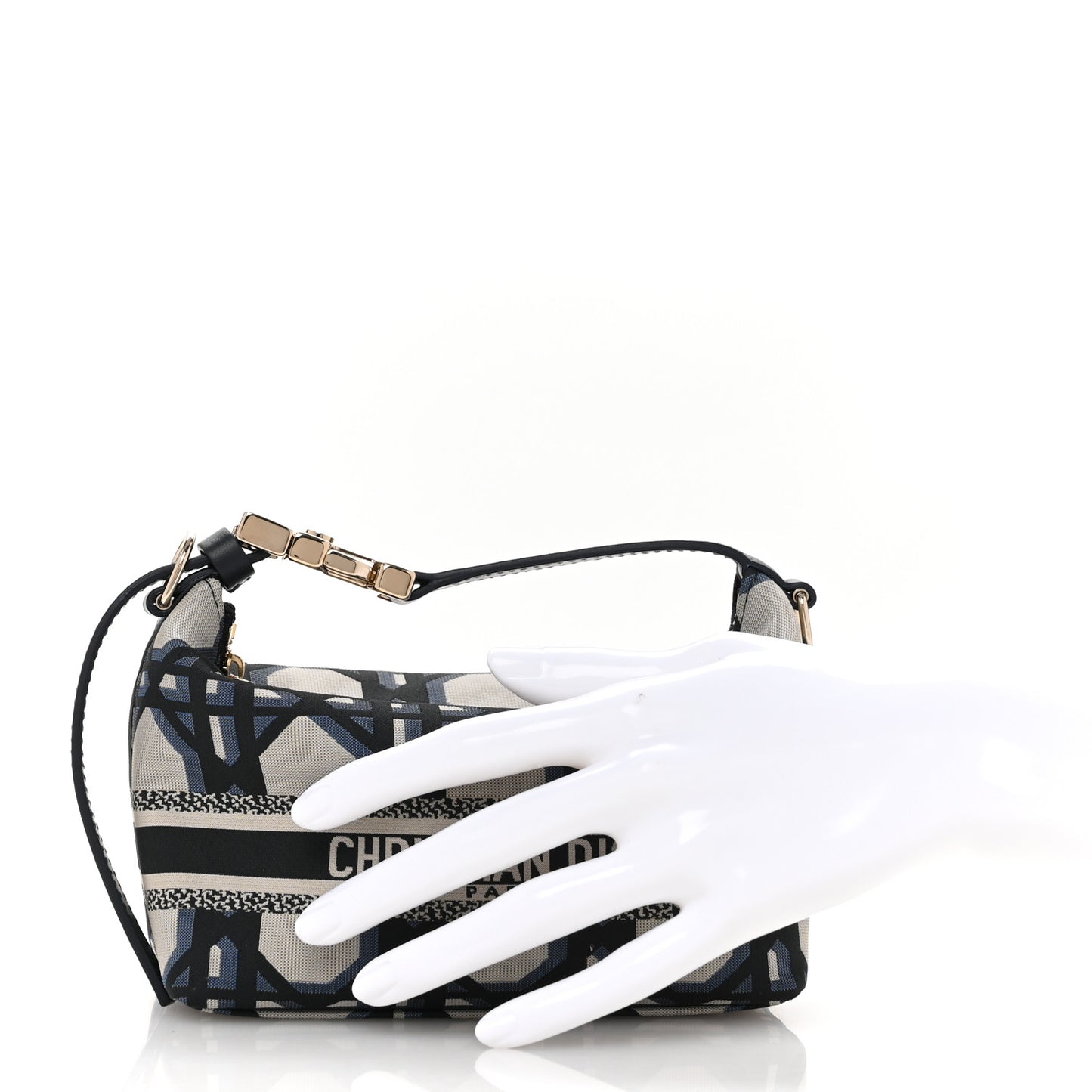 Technical Fabric Macrocannage DiorTravel Nomad Pouch Beige Blue