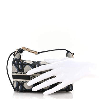 Christian Dior Technical Fabric Macrocannage DiorTravel Nomad Pouch Beige Blue 2 of 8