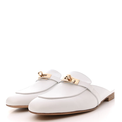 Hermes Calfskin Oz Mules 39 White 3 of 9