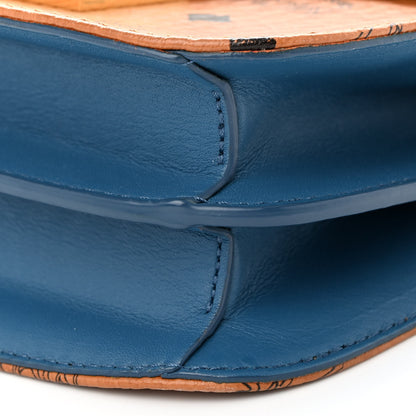MCM Visetos Mini Patricia Shoulder Bag Cognac Blue 9 of 10