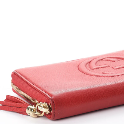 Gucci Pebbled Calfskin Soho Zip Around Wallet Red 10 of 11
