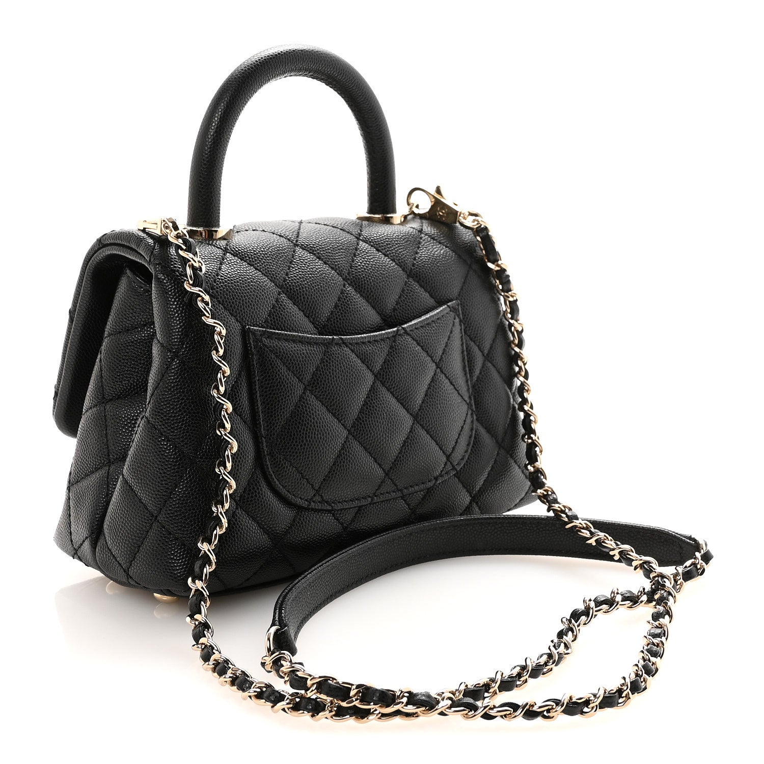 Chanel Caviar Quilted Extra Mini Coco Handle Flap Black 3 of 10