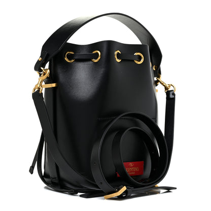 Valentino Garavani Calfskin Vlogo Walk Bucket Bag Black 2 of 16