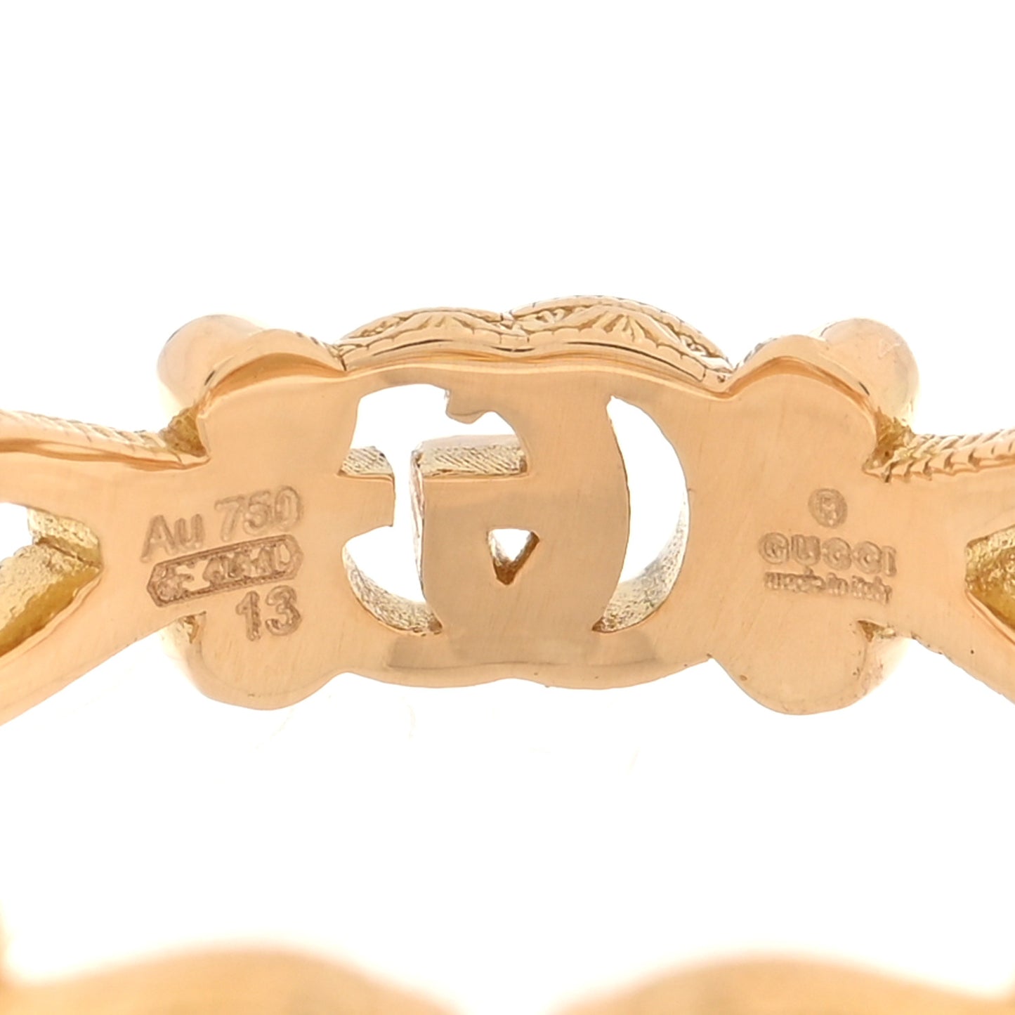 18K Yellow Gold Diamond Flora Band Ring 53 6.25