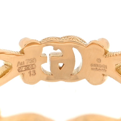 Gucci 18K Yellow Gold Diamond Flora Band Ring 53 6.25 4 of 4