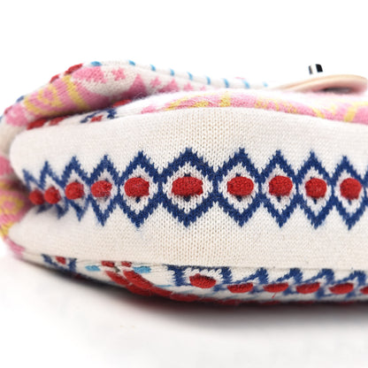 Chanel Cashmere Knit Medium Single Flap Multicolor White 12 of 14