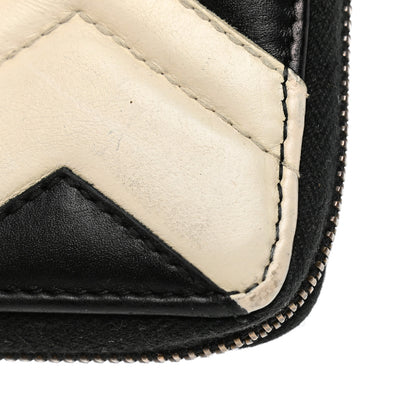 Gucci Calfskin Matelasse GG Marmont Zip Around Wallet Black White 10 of 10