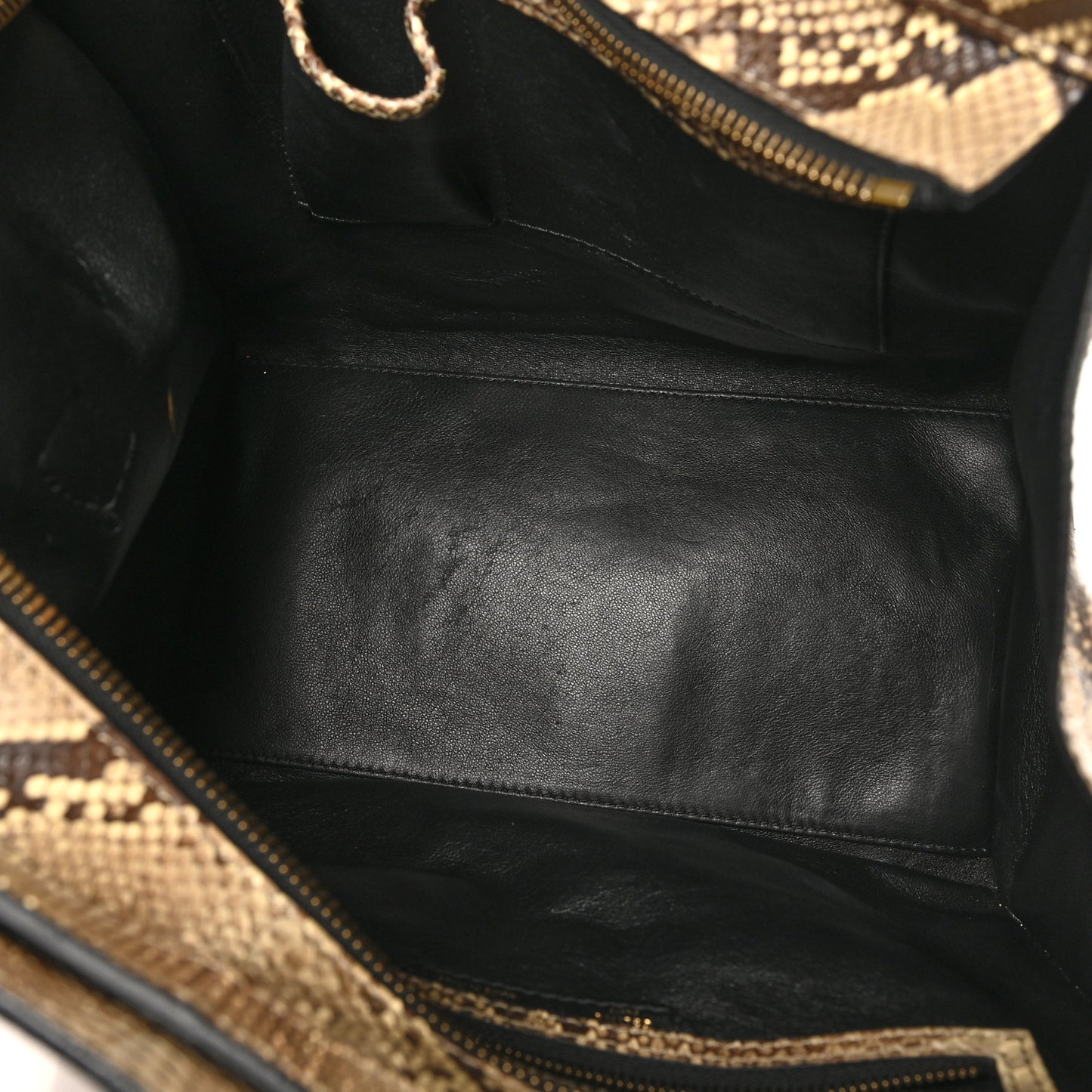 Snakeskin Mini Luggage Beige